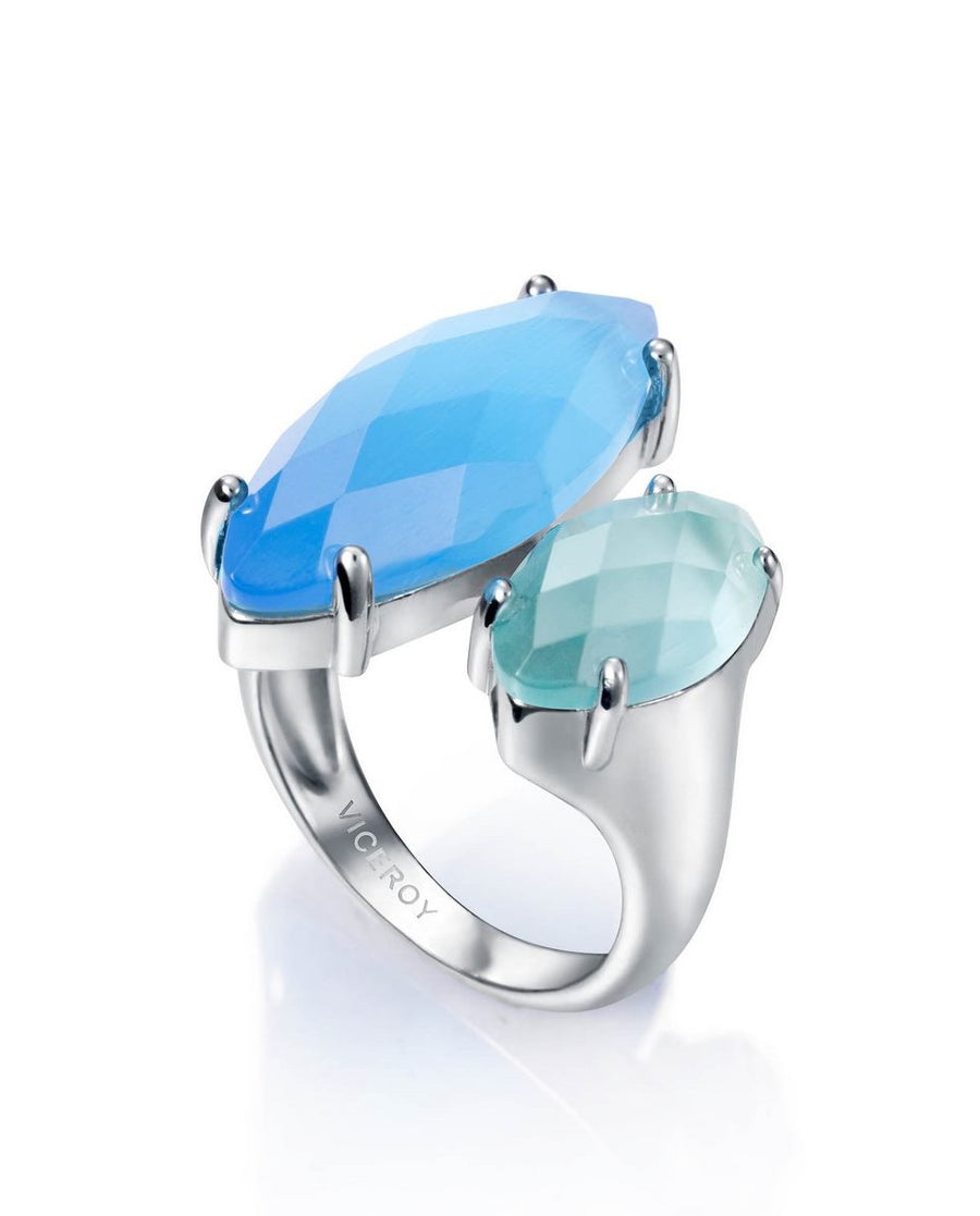 Sterling Silver Ring With Blue Stones Lady Jewels