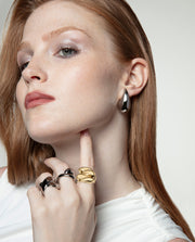 Anillo Acero Ip Dorado Sra Fashion