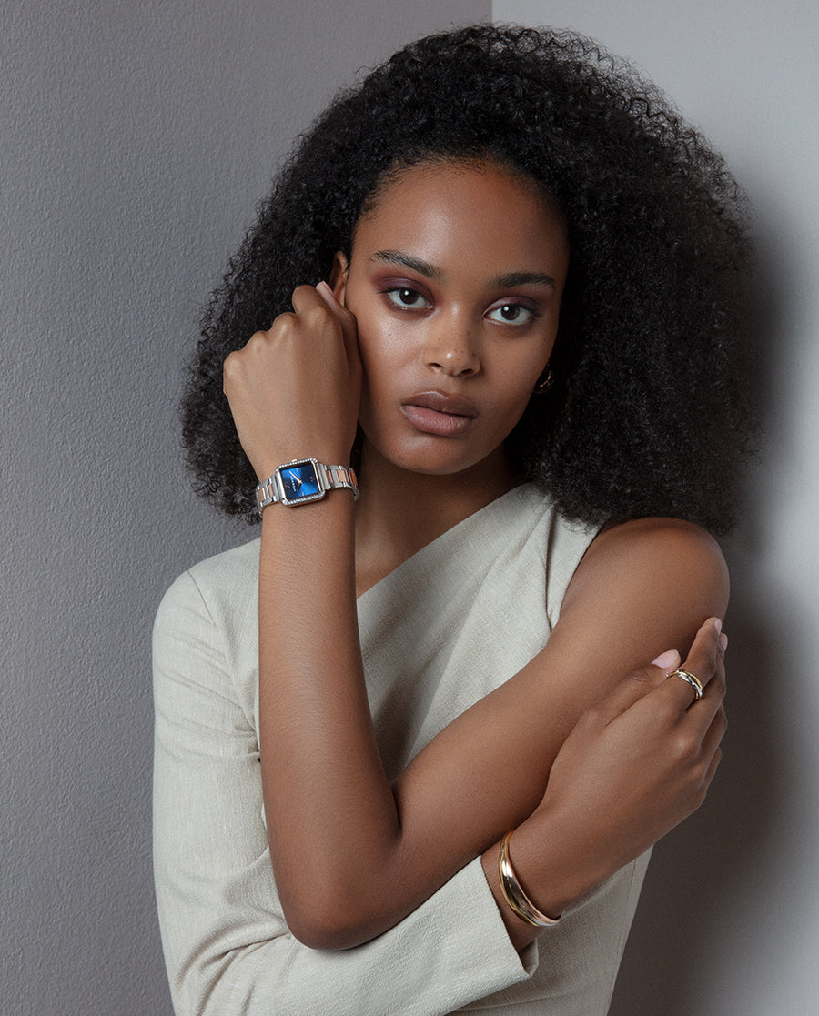 Reloj Acero Ip Rosa Brazalete Sra Va