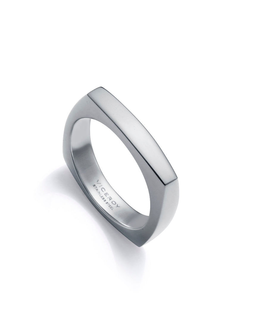 Steel Ring Squared: Size 20 Man Fashion