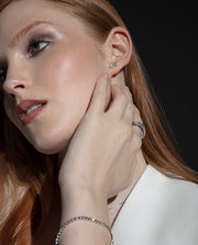 Boucles d'Oreilles Argent Massif Plaqué Rhodium Circ Sra Jewels
