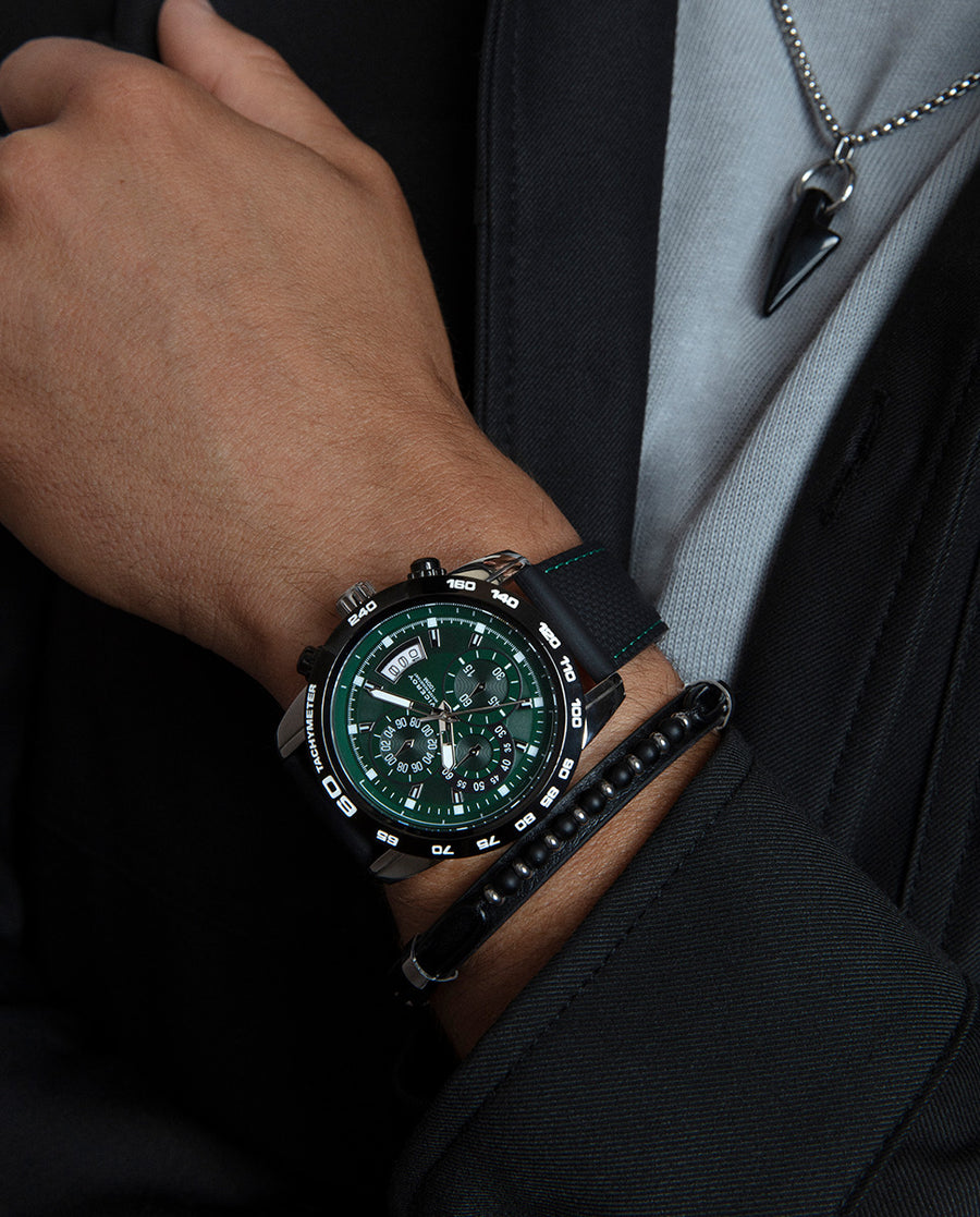 Chrono Stainless Steel Ip Black Strap Man Va