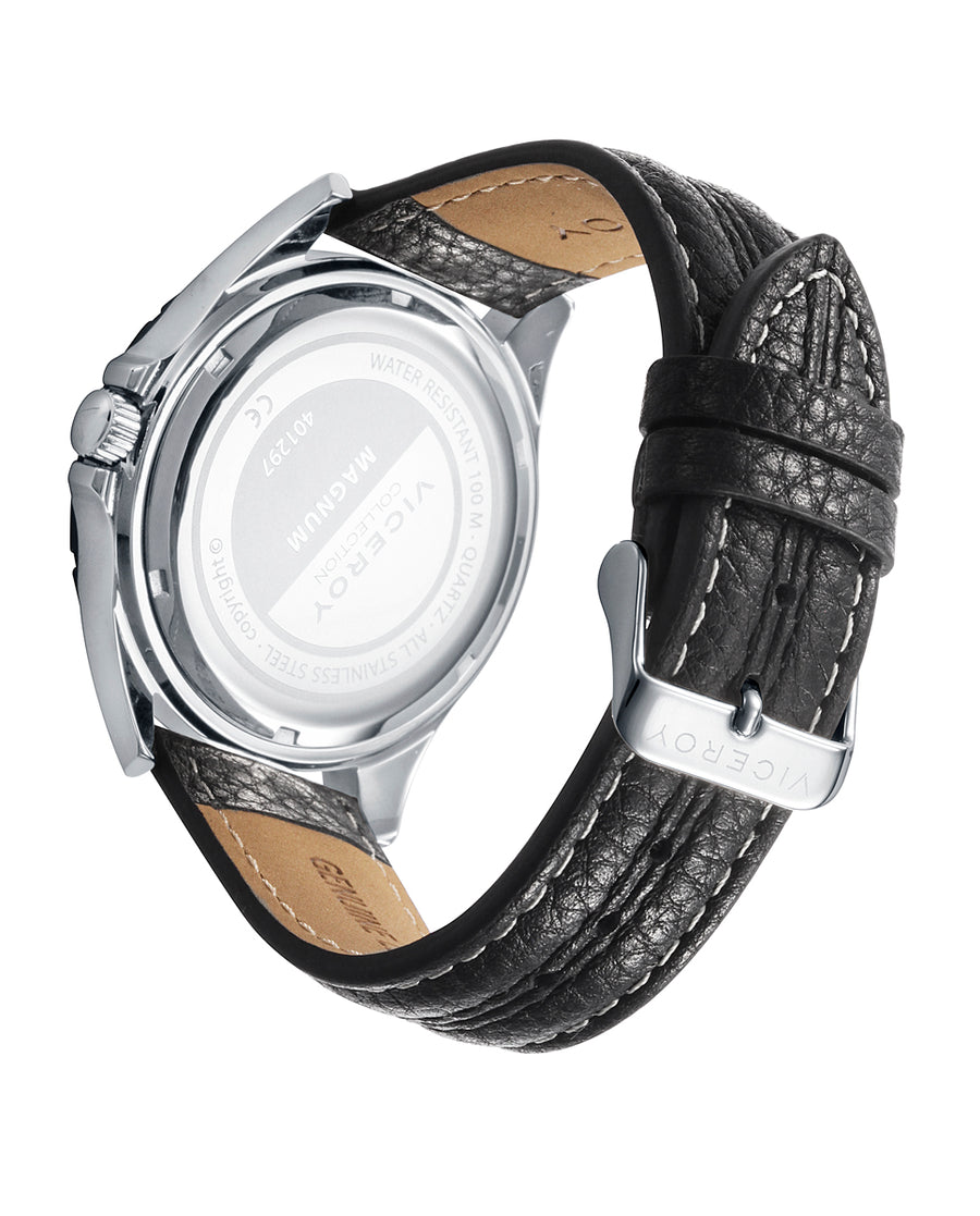 Stainless Steel Watch Ip Black Strap Man Va