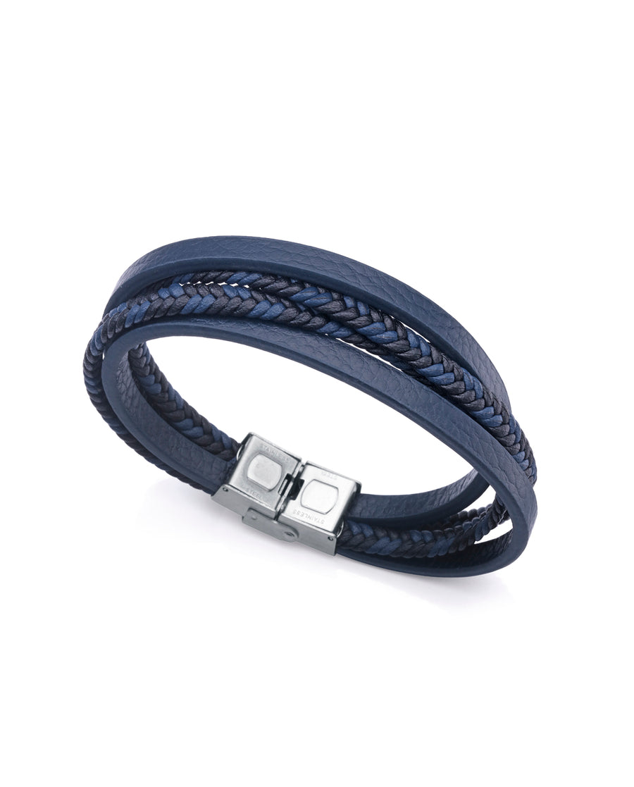 Puls Acero Piel Negra Y Azul Sr Fn