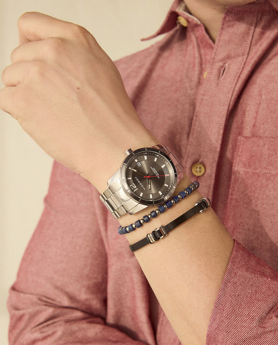 Reloj Acero Y Aluminio Brazalete Sr Va