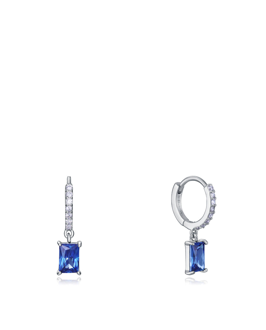 Sterling Silver Earrings With Rhodium Plating Blu