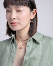 Collier En Acier Ip Or Cristal Couleur Ms Fn