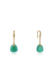 Sterling Silver Earring With Gold Plating And Gre