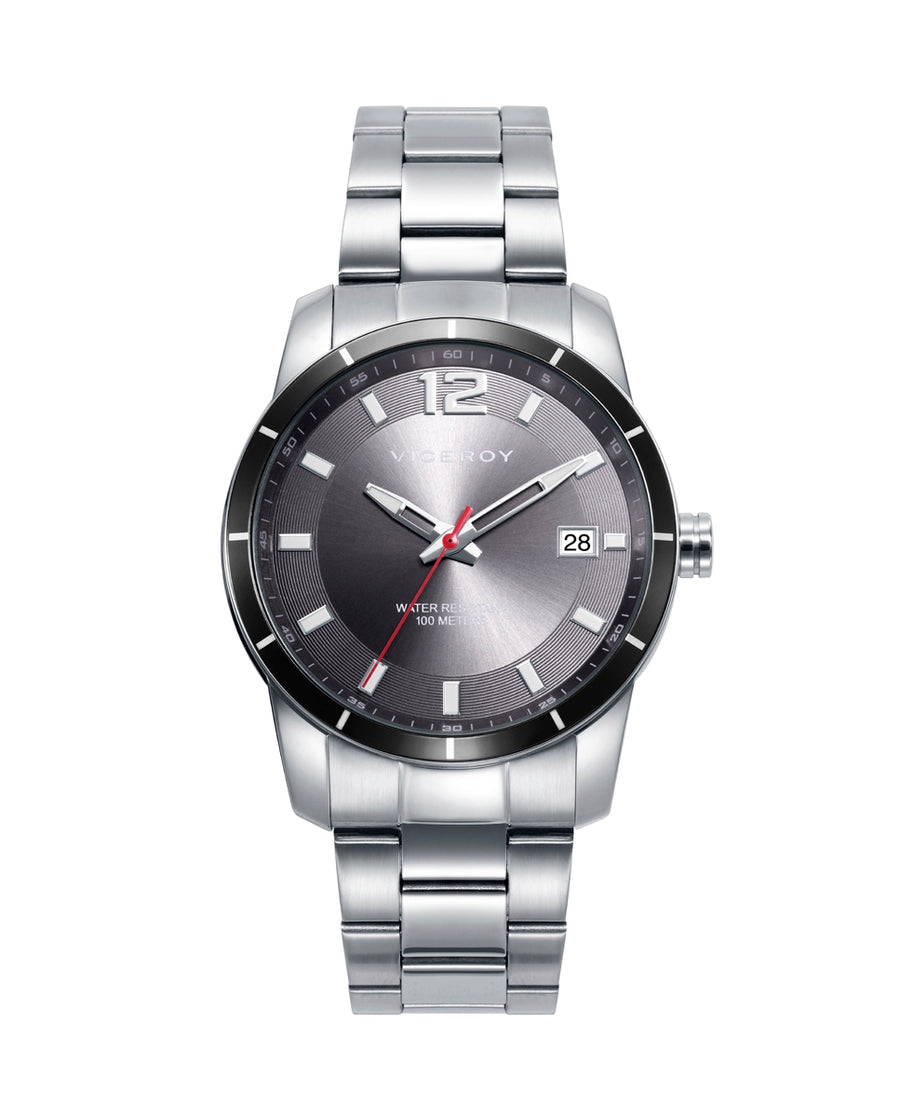 Reloj Acero Y Aluminio Brazalete Sr Va