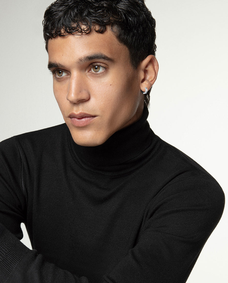 Pend Acero Ip Negro Aro Sr Fashion