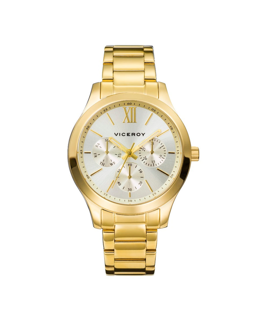 Multifunción Acero Ip Dorado Brazalete Sra Va