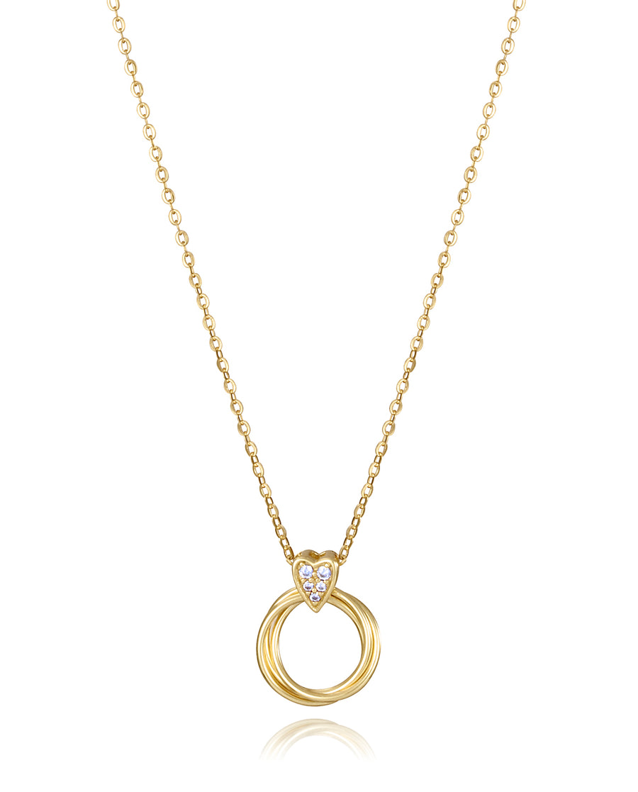 Sterling Silver Necklace With Gold Plating, Heart