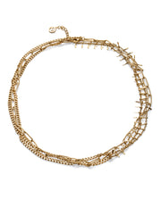 Collar Ip Dorado 3 Cadenas Barras Sra Fn