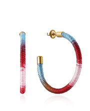 Steel Earrings Ip Gold With Multicolour Cord: Dia