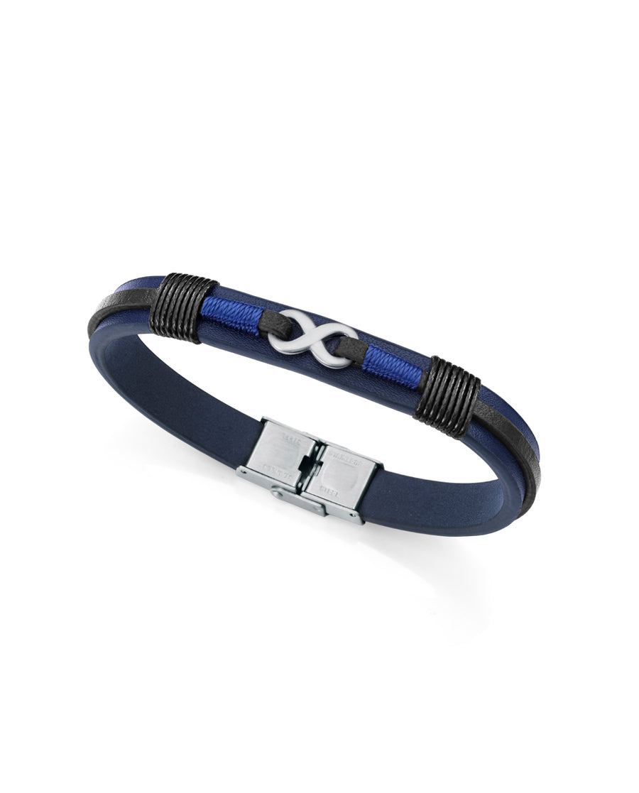 Puls Acero Y Piel Azul Y Negra Sr Fashion
