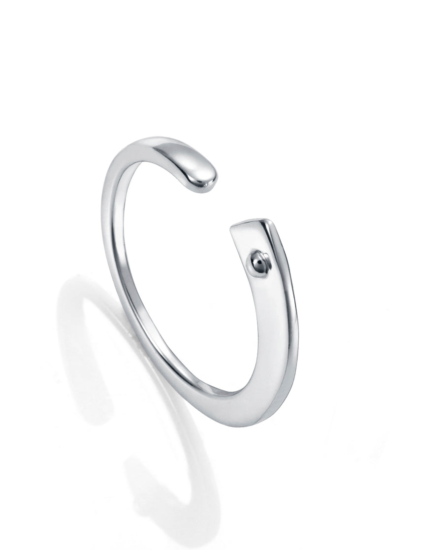 Sterling Silver Ring Flat Design Lady Jewels