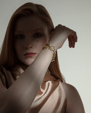 Steel Ip Gold Leaf Bracelet: Length 17,5+5,5 Cm L