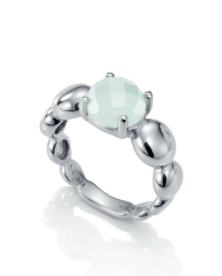 Anillo Plata De Ley Calcedonia Verde Sra Jew
