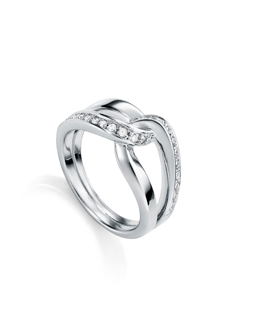Anillo Plata Nudo Con Circonitas Sra Jewels