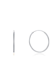 Sterling Silver Hoop Earrings: 30 X 1,2mm Lady Je