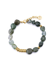 Bracelet In Steel Ip Gold And Natural Stones: Len