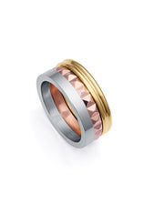 Steel 3 Rings In 3 Colours Ip Rose And Gold With