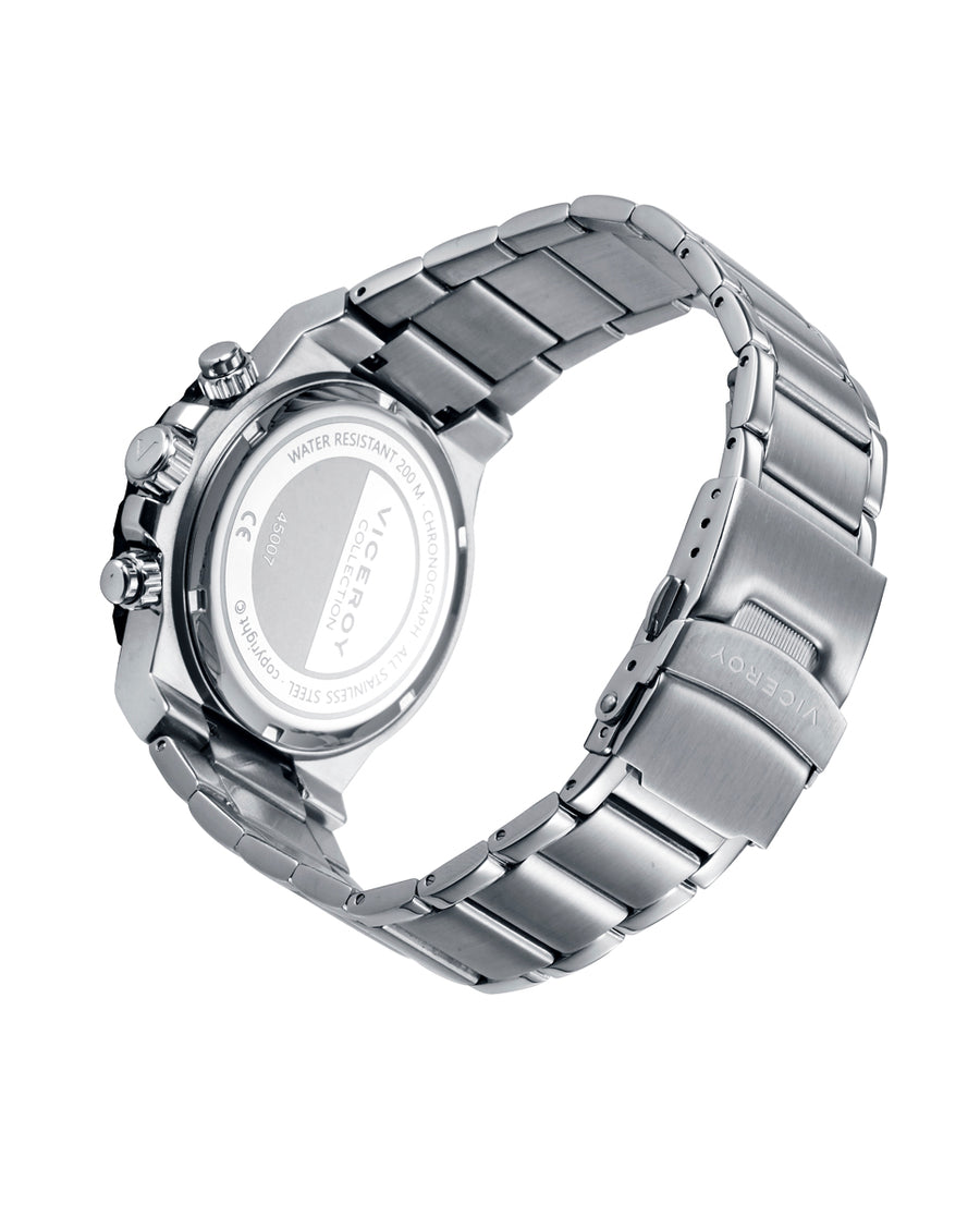 Crono Acero Ip Negro Brazalete Sr Va