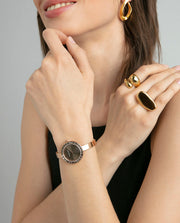 Reloj Acero Ip Rosa Brazalete Sra Va