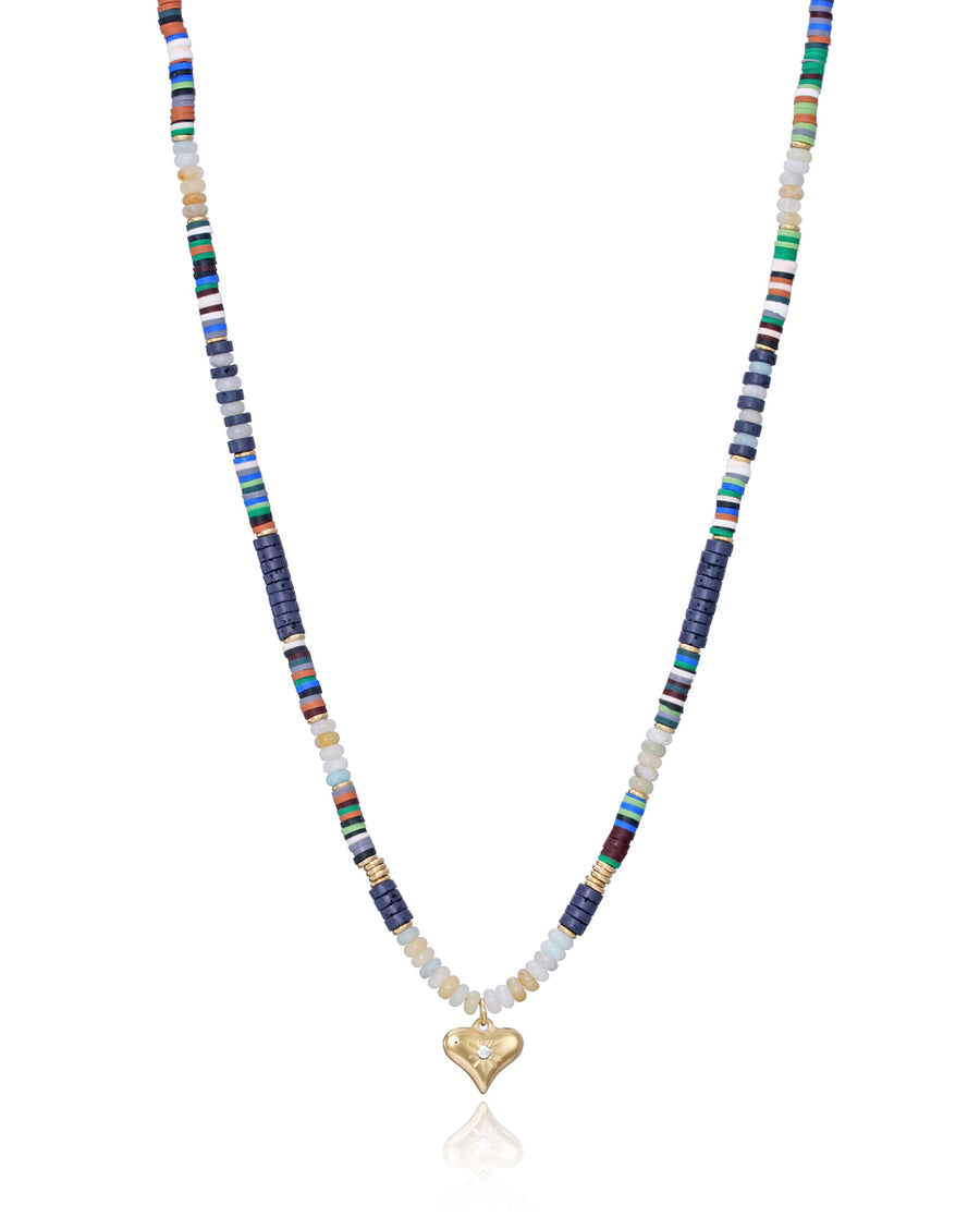 Collar Acero Ip Dorado Piedras Sra Fn