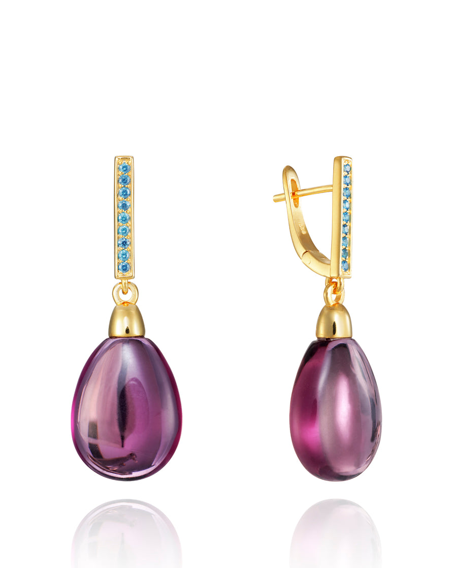 Pendientes Plata Forma Gota Cristal Sra Jewls