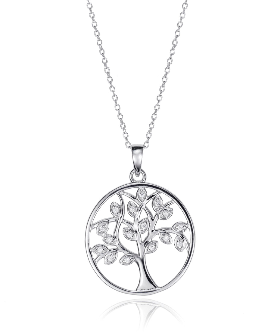 Collier Arbre de Vie en Argent Sterling avec Zirconium Mrs. Jwl