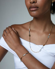 Steel Earrings And Ip Gold With Synthetic Pearl: