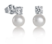 Boucles d'Oreilles Argent Zircon Perle Fantaisie Mrs. Jew Exp