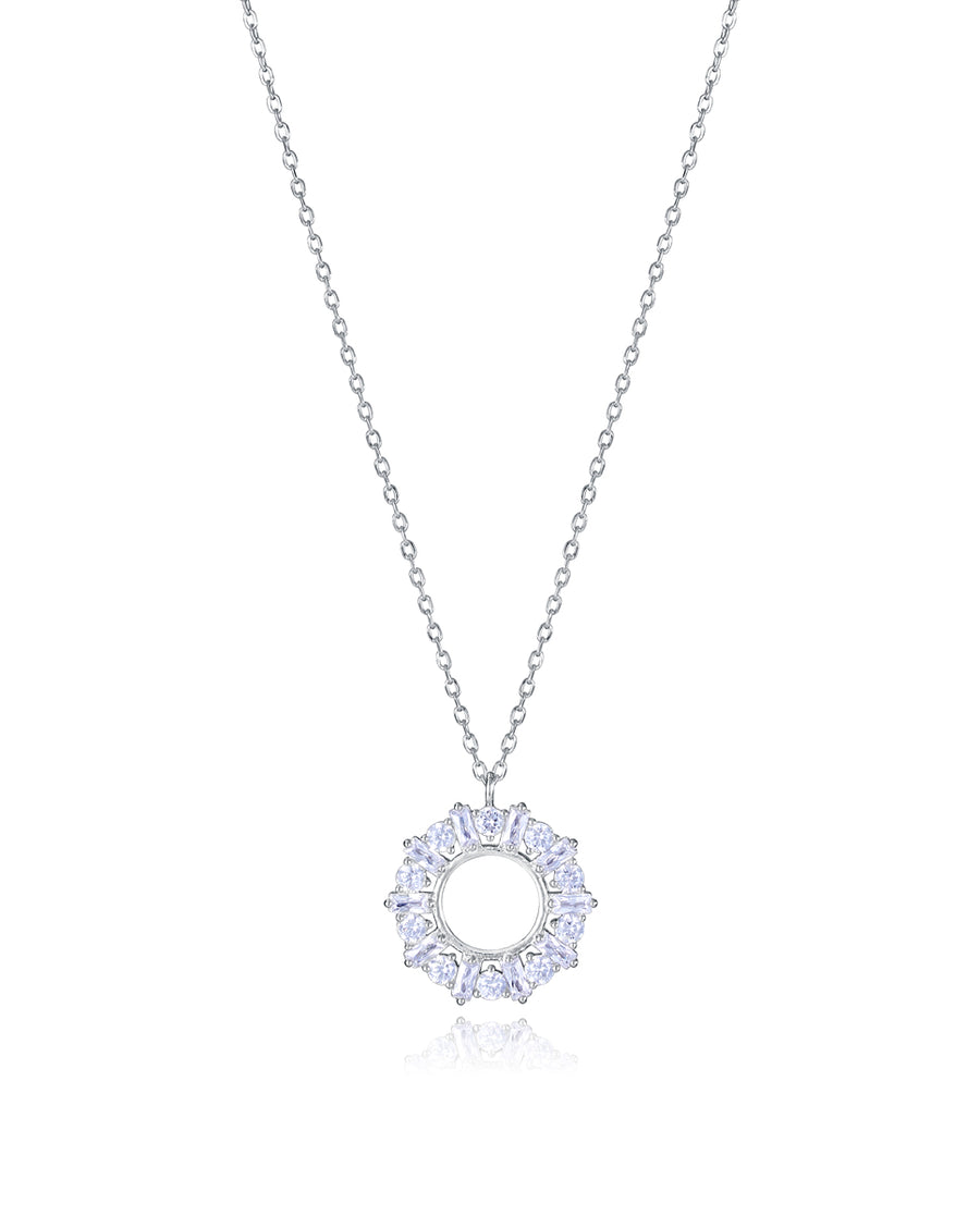 Sterling Silver Necklace With Rhodium Plating And