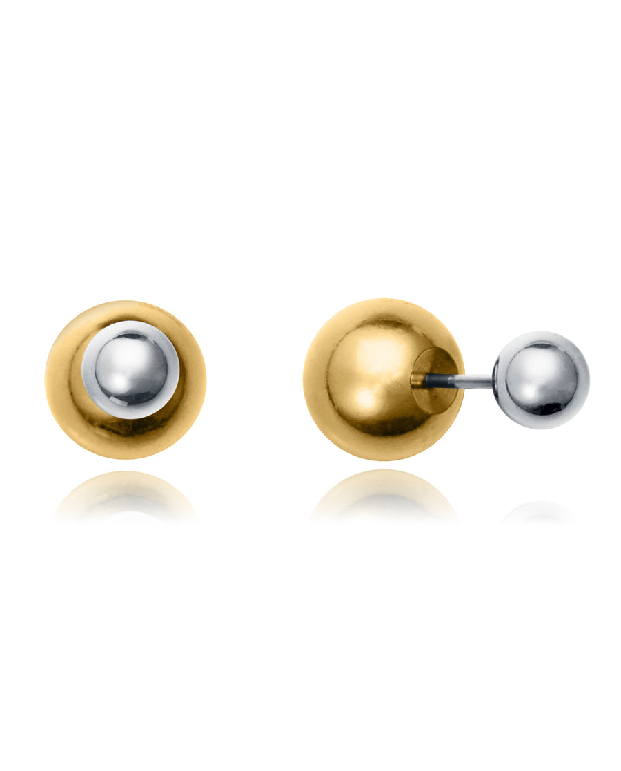 Pend Acero 2 Tonos Ip Dorado Bolas Sra Fn
