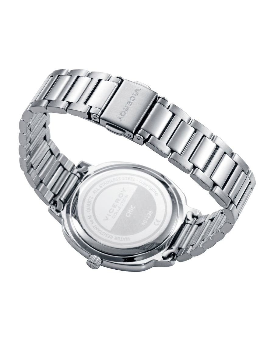 Reloj Acero Ip Rosa Brazalete Sra Va