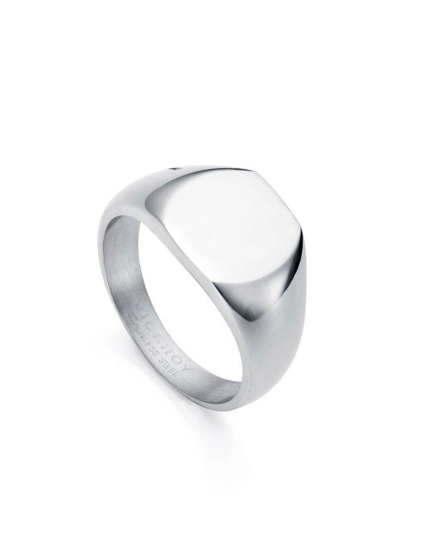 Steel Ring Squared Signet: Size 22 Gent Fn