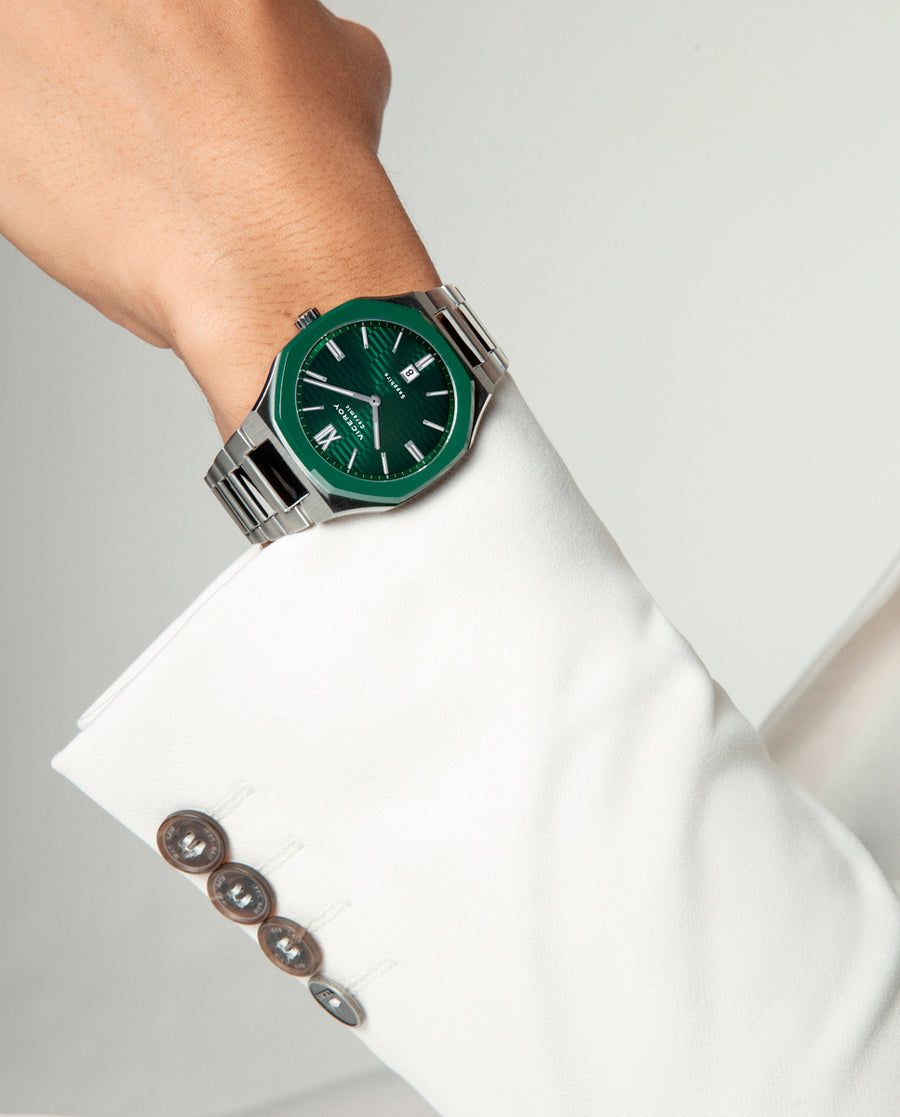 Reloj Acero Y Ceramica Brazalete Sr Va