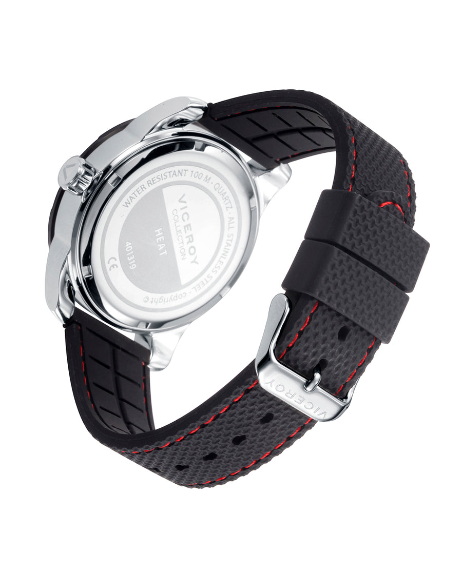 Stainless Steel Watch Ip Black Strap Man Va