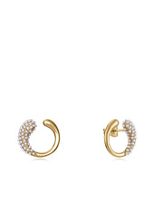 Steel Earrings Ip Gold With Synthetic Pearls: Siz