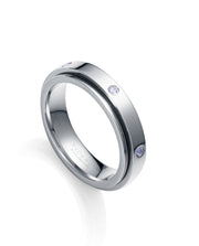 Steel Spinning Ring With White Cz: Size 12 Lady Fn