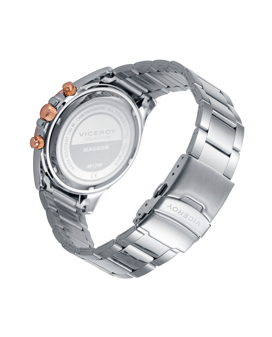 Chrono Stainless Steel Ip Rose Bracelet Man Va