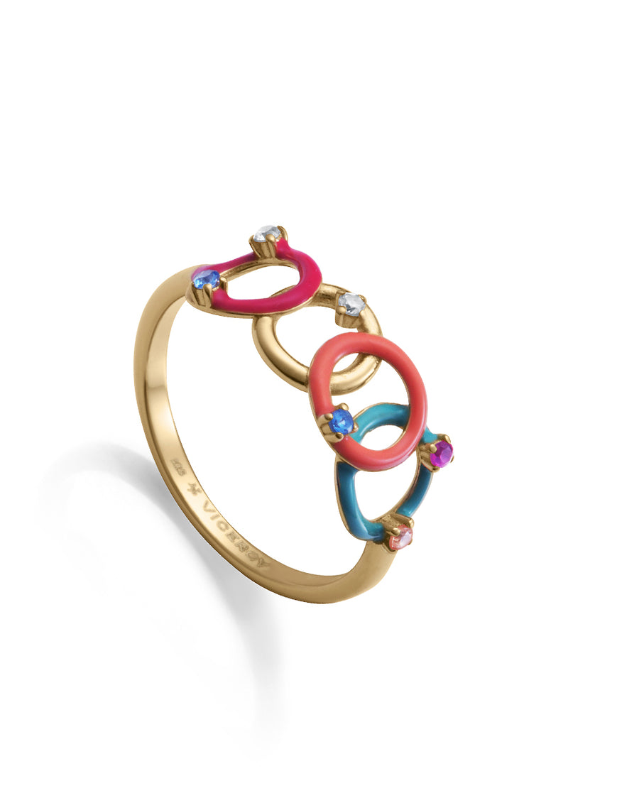 Anillo Plata De Ley Baño Oro Circ Sra Jewels