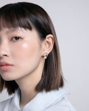 Sterling Silver Earrings With Rhodium Plating Rin
