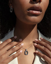 Sterling Silver Earrings With Rhodium Plating: Le