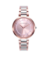 Reloj Acero Ip Rosa Brazalete Sra Va