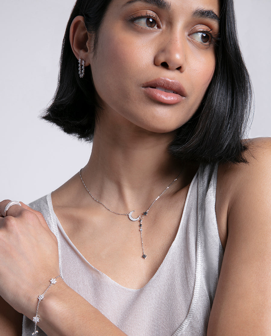 Sterling Silver Bracelet With Rhodium Plating And