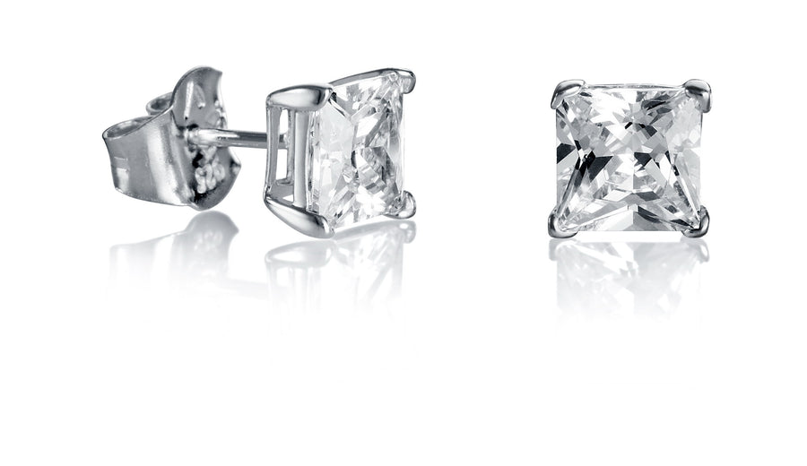 Pendientes Plata Y Circonitas 6mm Sra Jew Expos