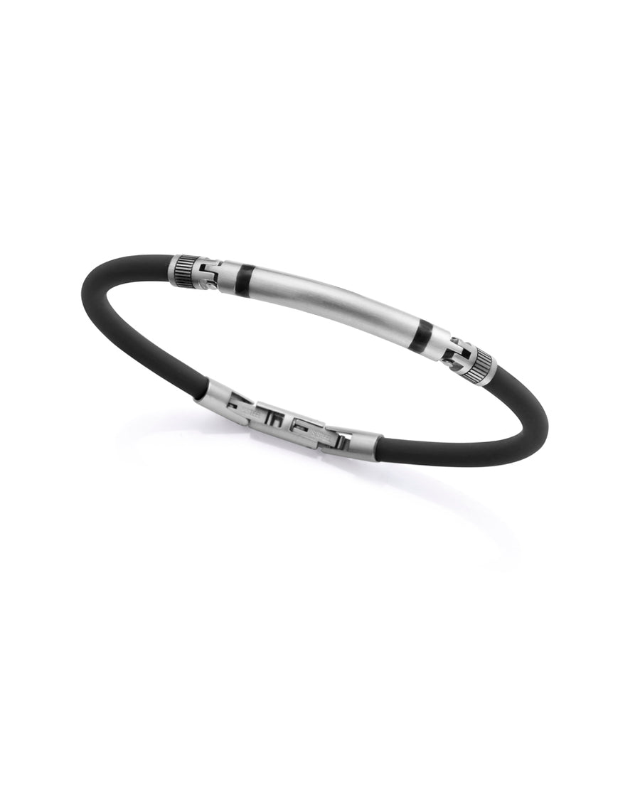 Puls Acero Y Silicona Negra Sr Fashion