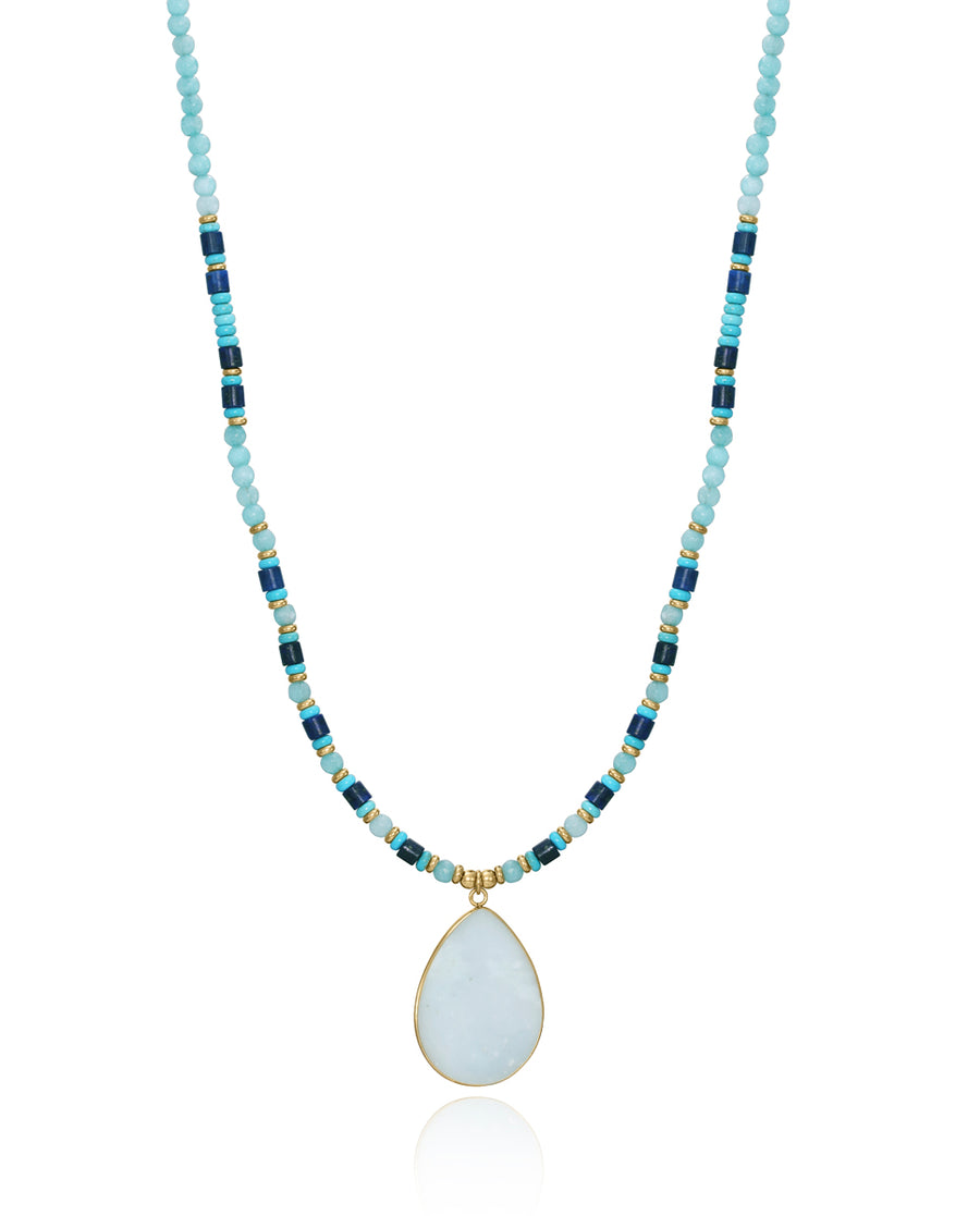 Collar Acero Ip Dorado Piedras Sra Fn